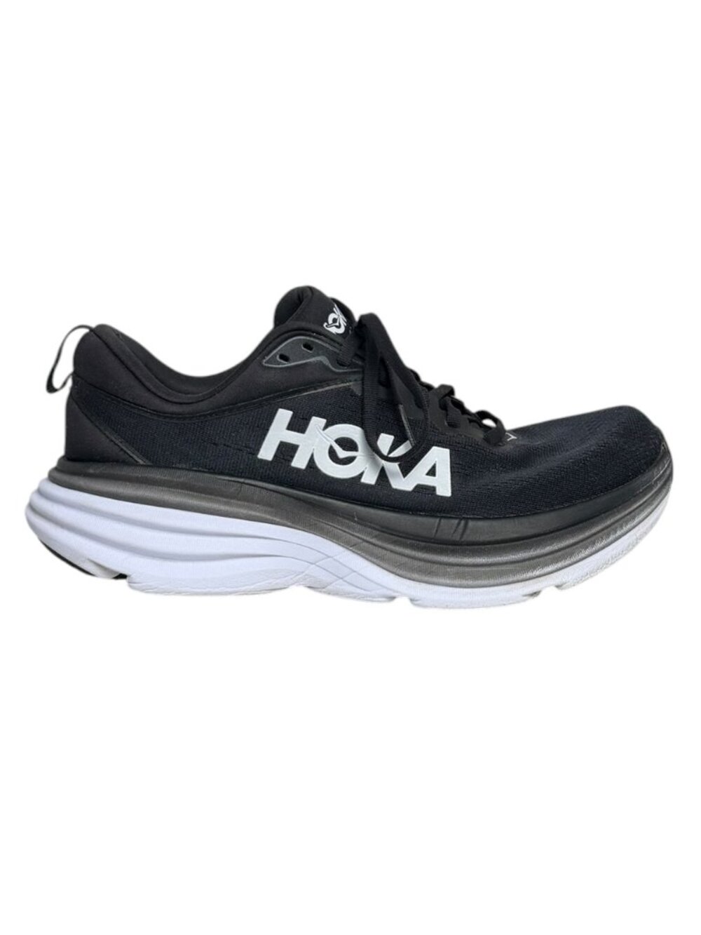 Hoka Bondi 8 Running/Walking Shoes Black White Women's Size 10B